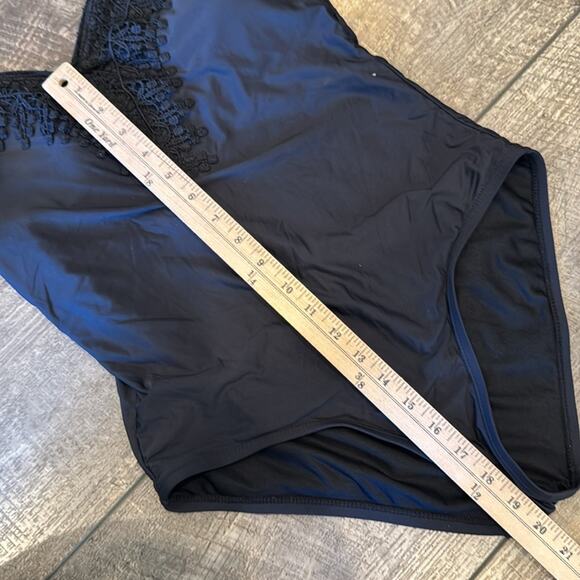 NWT Social Angel Unique Black Lace One Piece Swimsuit Size XL - Picture 4 of 7